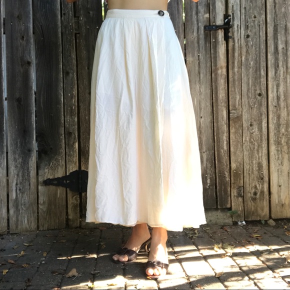 cream wrap around maxi skirt - Picture 2 of 3